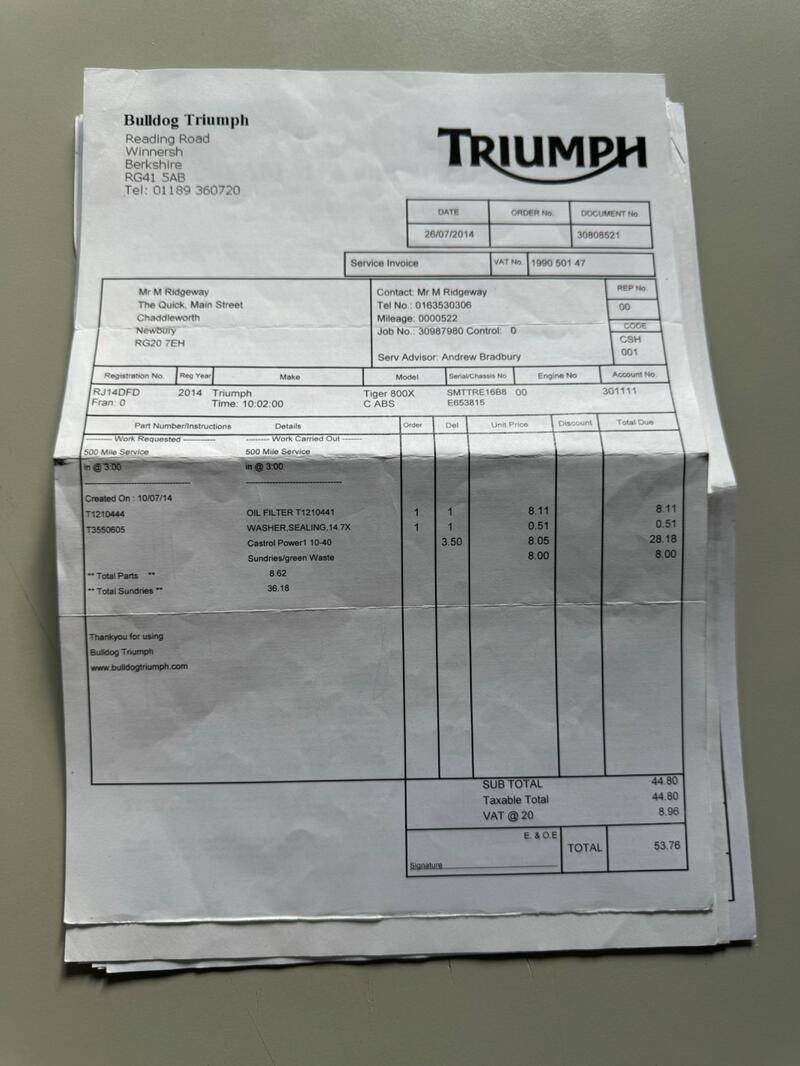 TRIUMPH TIGER 800 800 XC 2014